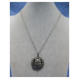 Vtg. Owl Diffuser Locket Pendant Necklace