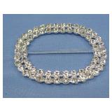 Vintage Old Rhinestone Belt Buckle 2 7/8'