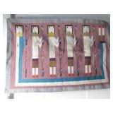 Vtg Navajo Yei Hand Woven Wall Rug See Info