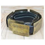 J. M. Tenorio Brass 11 Stamped Squares Belt 39'
