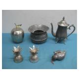 Silver Plated Tea Pot, Vtg Chalk Line & More See