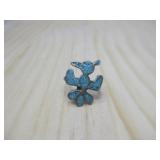 Vtg S.S. Zuni Turquoise Ring Hallmarked