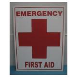 Emergency First Aid Foam Board Wall Sign See Info