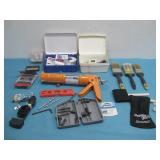 Caulking Gun, Paint Brushes & More