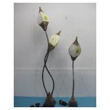 2 Vtg Twisted Iron Accent Lamps Both Power On See