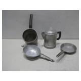 Vtg  Aluminum Coffee  Percolator W/Pots & Pans