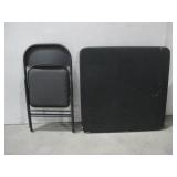 Folding Card Table and Padded Chair See Info