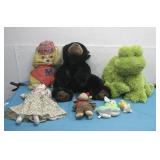 Vtg Stuffed Animals Frog, Bear & More