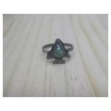 Vtg Sterling Silver N/A Turquoise Ring Hallmarked
