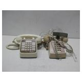 2-Vtg Puish Button Telephones Untested