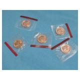 (5) Uncirculated Copper Denver Mint Token Set
