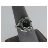 Vtg Sterling Silver Tested Green Tourmaline Ring