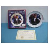 22k Gold Rim Collectable President Obama Plate
