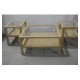 Whicker Side Tables & Coffee Table Set See Info