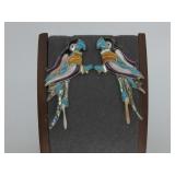 S.S. Zuni Multi Stone Inlay Earrings Hallmarked