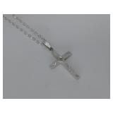 S.S. Diamond Accent Cross & Necklace Hallmark See