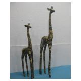 Two Epoxied Fabric Giraffes Tallest 31'