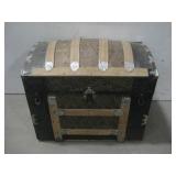 Vtg Victorian-Style Dome Top Steamer Trunk See