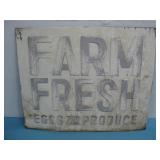 Farm Fresh Eggs And Produce Tin Sign See Info