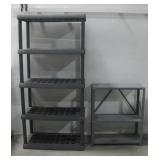 (2) Plastic & Metal Storage Shelving Units See