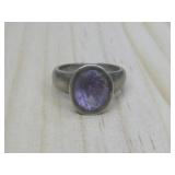 Vtg Sterling Silver N/A Amethyst Ring Tested
