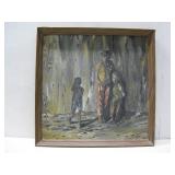 Vtg Framed Signed Painting 23' x 23'