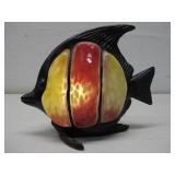 Metal & Glass Fish Lamp See Info