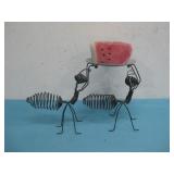 Metal Ants Carrying Watermelon Slice Sculpture See