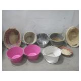 Nine Assorted Decorative Storage Baskets & More
