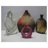 Four Decorative Vases & Sculptures Tallest 22'