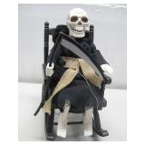 Battery Operated Grim Reaper On Rocking Chair See