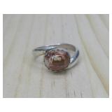 Vtg Sterling Silver Mexican Fire Opal Ring Tested