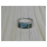 Vtg Sterling Silver N/A Turquoise Ring Tested