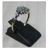 CZ Cluster Goldtone Ring