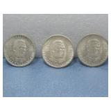 Three Booker T. Washington Half Dollars 90% Silver