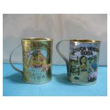 Two Vtg Style Tin Mugs