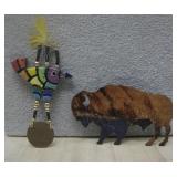 Ornamental Bird & Metal Buffalo Broach See Info