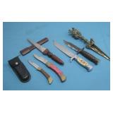 Assorted Fixed Blade Knives, Pocket Knives & More