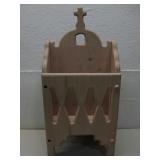 Vtg Wooden Church Style Magazine Holder See Info