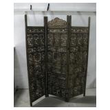 Hand-Carved Wooden Room Divider