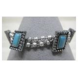 SW Style Silver Tone Faux Turquiose Bracelet