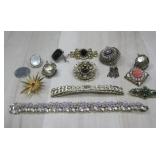 Assortment VTG Brooches, Pendants Bracelets See In
