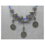 VTG Peruvian Coin Beaded Statement See Info