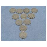 Eleven Buffalo Indian Head Nickels