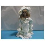Porcelain Doll W/ Stand See Info