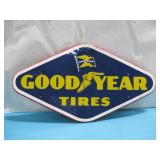 Vtg Good Year Tires Metal Sign 28' x 15' See Info