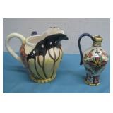 Ceramic Pitcher & Pier 1 Oil Cruet Bottle See Info