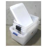 Eight Assorted Plastic Storage Bins W/ Lids See;