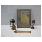 Vtg Stanley Foldable Ruler, Vtg Framed See Info