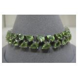 S.S Vtg. Hallmarked Peridot Bracelet 19.2gms